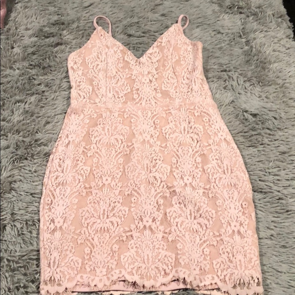 Blush lace dress